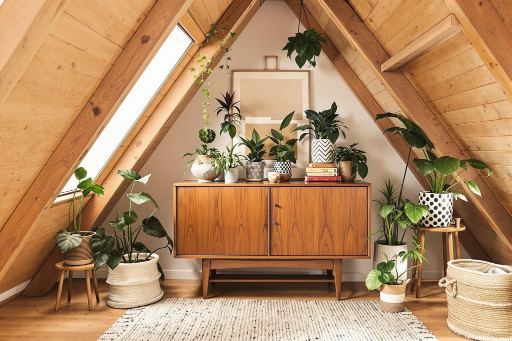 plant decoration displays for the attic